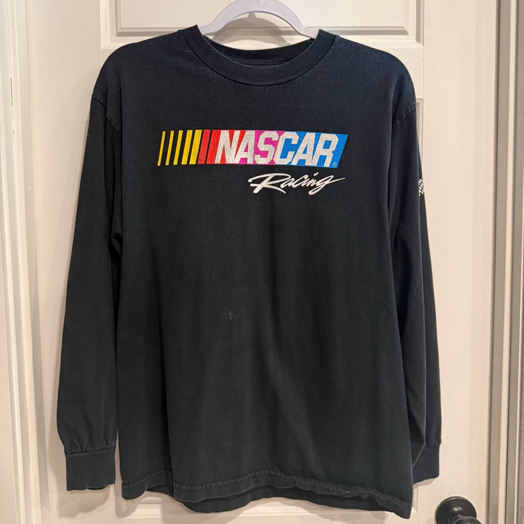 Nascar Talladega Long Sleeve Shirt Medium Black Racing Graphic Tee